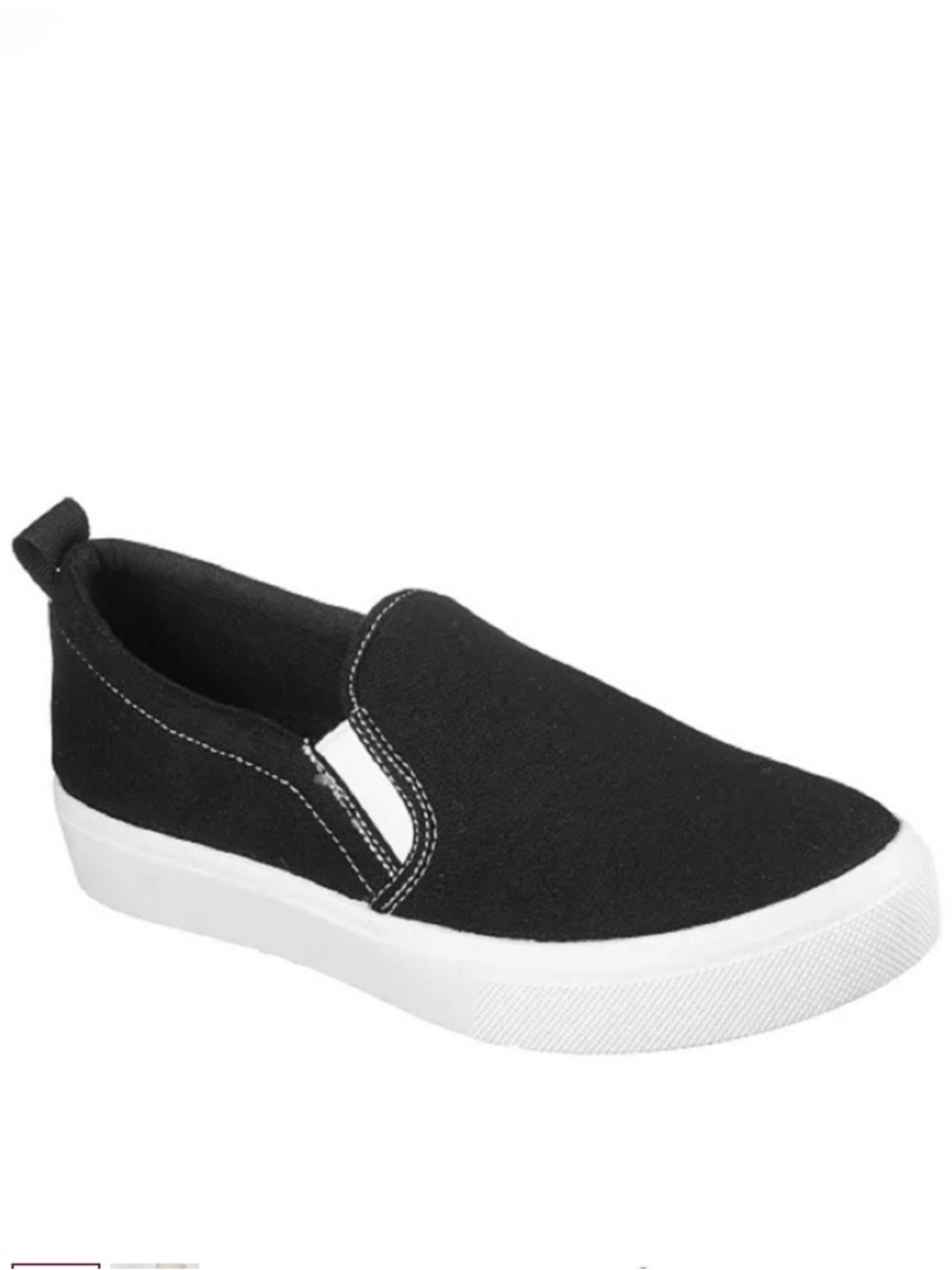 SKECHERS BLACK SLIP-ON CASUAL SNEAKERS